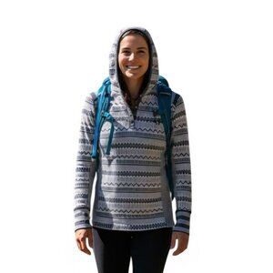 Kari Traa 100% Wool Hooded Snap Closure Base Layer Gray Size S